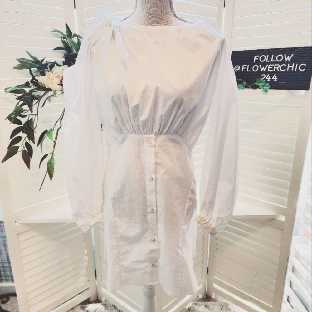 RACHEL COMEY WHITE SHOULDER TIE DRESS SIZE 4